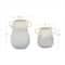Set of 2 White Ceramic Farmhouse Vase, 12" x 10" x 9"